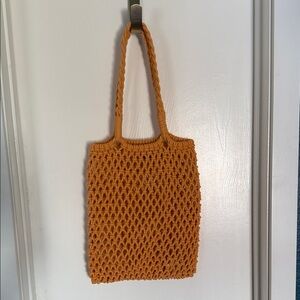 🧡J Crew Orange Knitted Rope Tote Bag🧡
